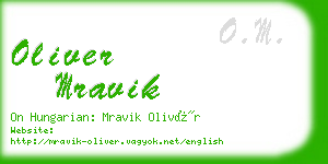 oliver mravik business card